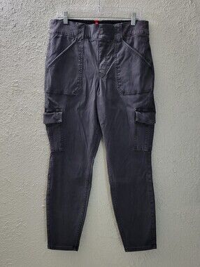 Spanx Sz 1X Stretch Twill Cargo Pants Women’s Gray Tapered Leg